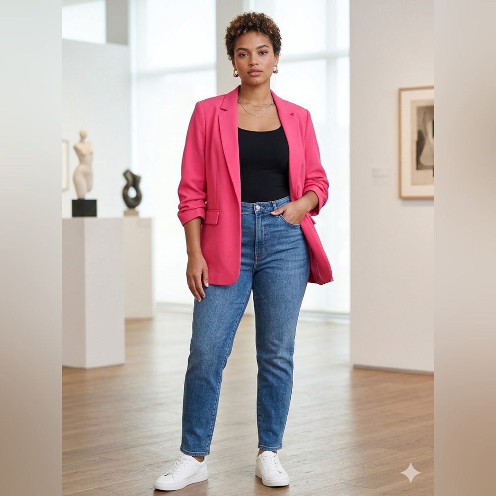 Scoop Hot Pink Open-Front Blazer